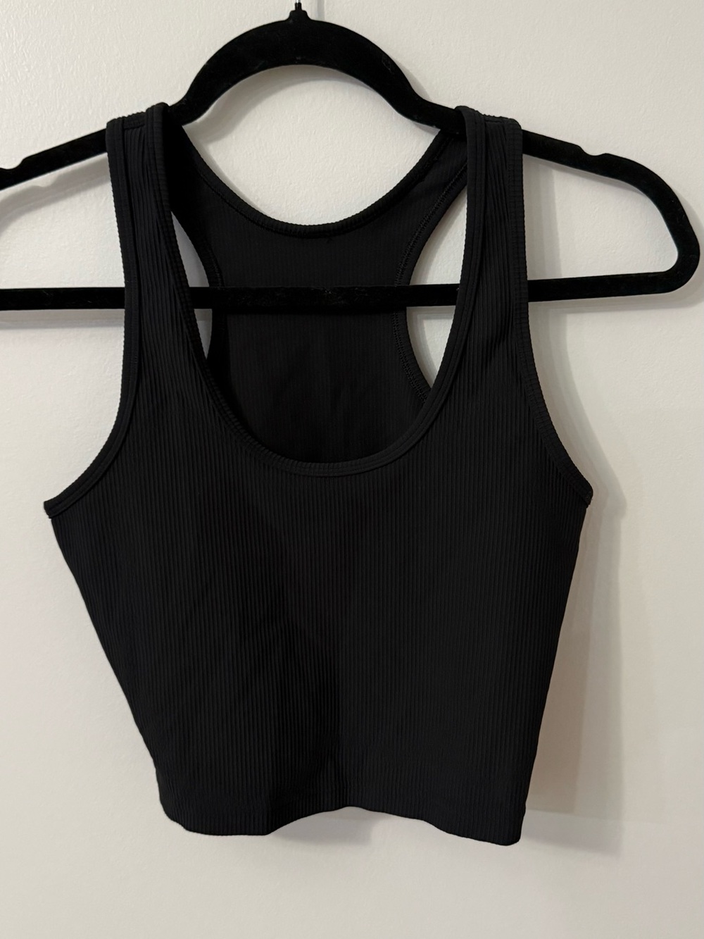 lululemon athletica Black Ribbed Racerback Crop Tank